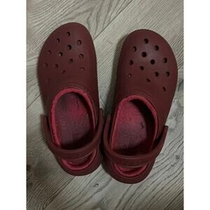 Maroon Crocs with soft interior size men 7 women 9